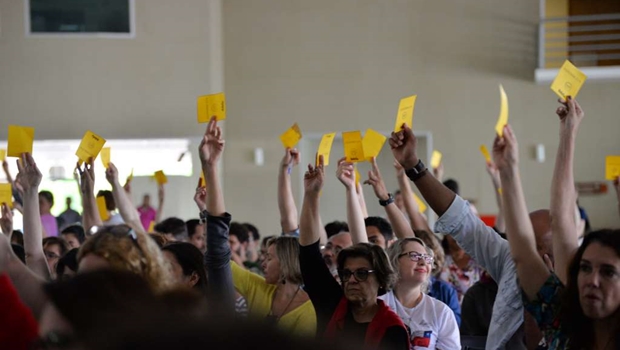 Assembleia de professores do ensino superior | Foto: divulgação/Adufg