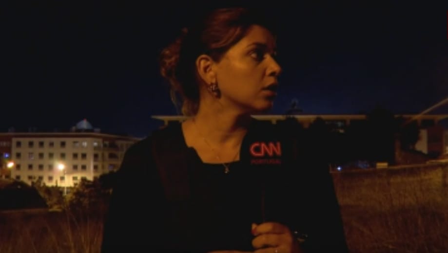 Jornalista sofreu momento de pânico durante reportagem | Foto: Reprodução/CNN Portugal