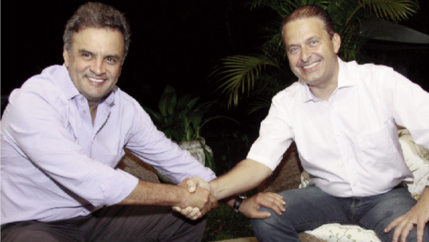 Aécio Neves e Eduardo Campos: candidatos de oposição sem estímulos nos veículos da Rede Globo