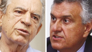 Alguns prefeitos do DEM afirmam dar apoio irrestrito para Marconi Perillo caso Ronaldo Caiado (direita) feche aliança com Iris Rezende. Fotos: Jornal Opção