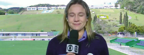 Fernanda Gentil, no dia em que chorou ao vivo na televisão / Foto: Reprodução/TV Globo