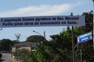 Foto: MPGO / Uma das faixas afixadas no município de São Domingos