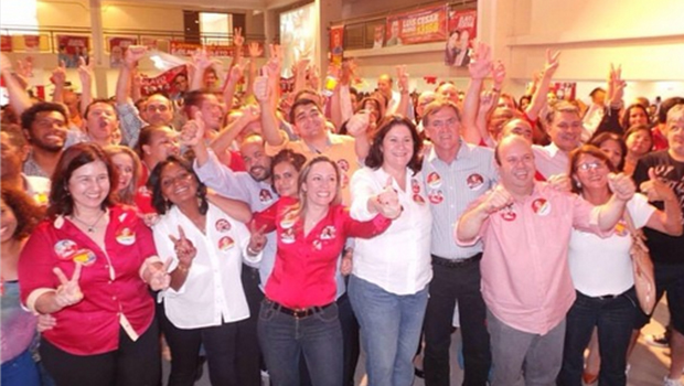Candidatos a chapa proporcional e majoritária estiveram presentes no lançamento da campanha de Olavo Noleto | Foto: Reprodução/Instagram