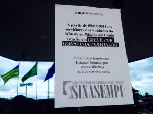 Trabalhadores estão em greve desde quarta-feira | Foto: Reprodução/MPF-GO