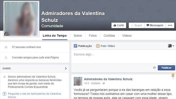 Até o fechamento da matéria, o Facebook já havia retirado a página do ar | Foto: Reprodução