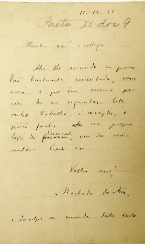 Machado-de-Assis carta 2 para José Veríssimo