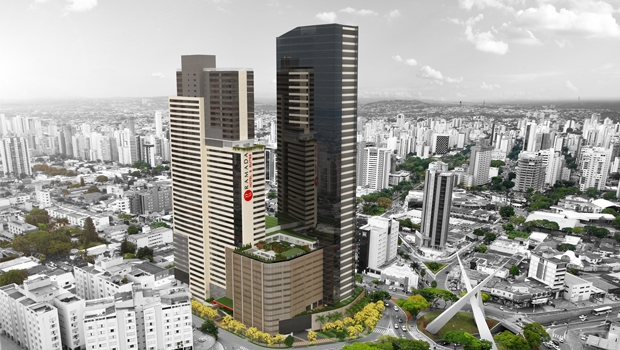 EIV do empreendimento (em maquete fotográfica) está envolto de questionamentos. Vereadores tentam cancelar o alvará enquanto a empresa já construiu o estande de vendas no local e acelera a venda de apartamentos | Reprodução