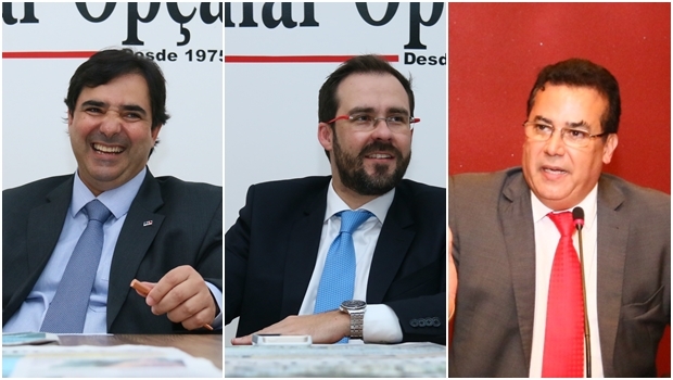Flávio Buonaduce, Lúcio Flávio de Paiva e Enil Henrique: os dois primeiros lideram a pesquisa | Fotos: Jornal Opção