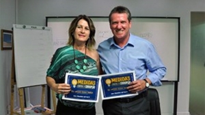 Giuseppe Vecci com Miriam Veiga, d'As Coralinas | Foto: Ascom MPF/GO
