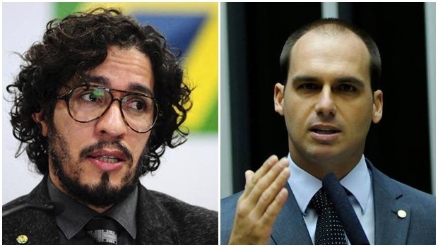 Deputados Jean Wyllys e Eduardo Bolsonaro | Reprodução/Câmara