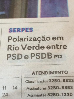 Capa de O Popular de quinta-feira, 25: informação errada