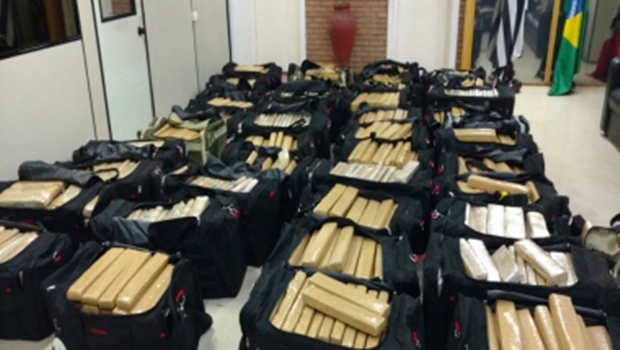 Carregamento de entorpecente apreendido pela polícia | Foto: Divulgação /SSP-SP