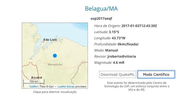 Observatório Sismológico confirma tremor de magnitude 3 em Sete