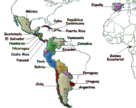 Mapa de Espanha e países vizinhos - Mapa de Espanha e países