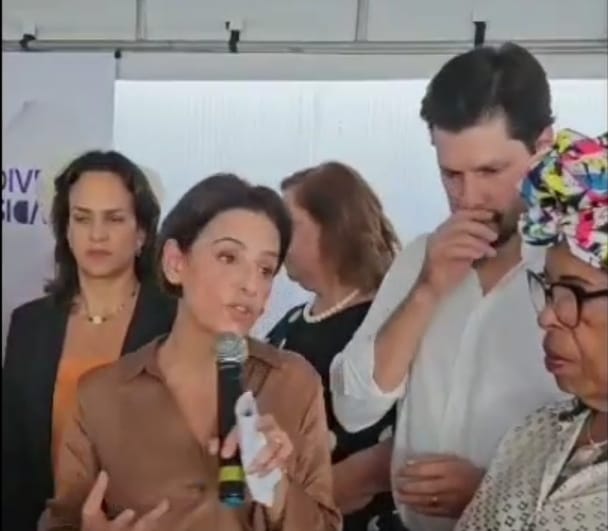 Ana Paula Rezende e Daniel Vilela em evento do MDB | Foto: reprodução/vídeo