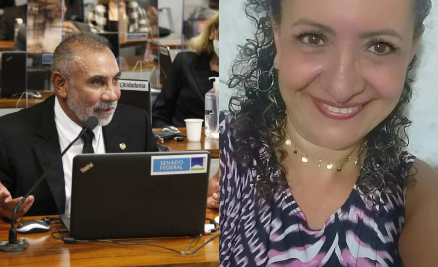 Ex-senador Temário Mota e a ex-mulher Antônia Araújo de Souza | Foto: Senado/Rede social