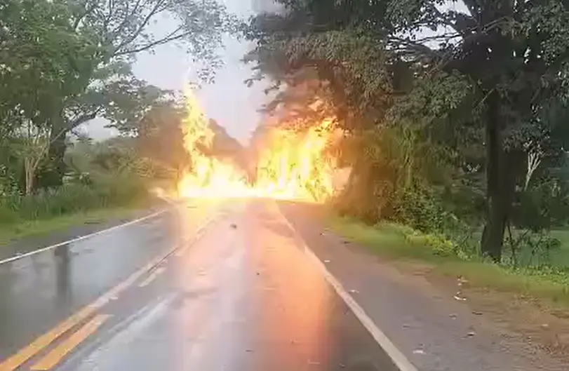 Acidente com caminhão-tanque de combustível